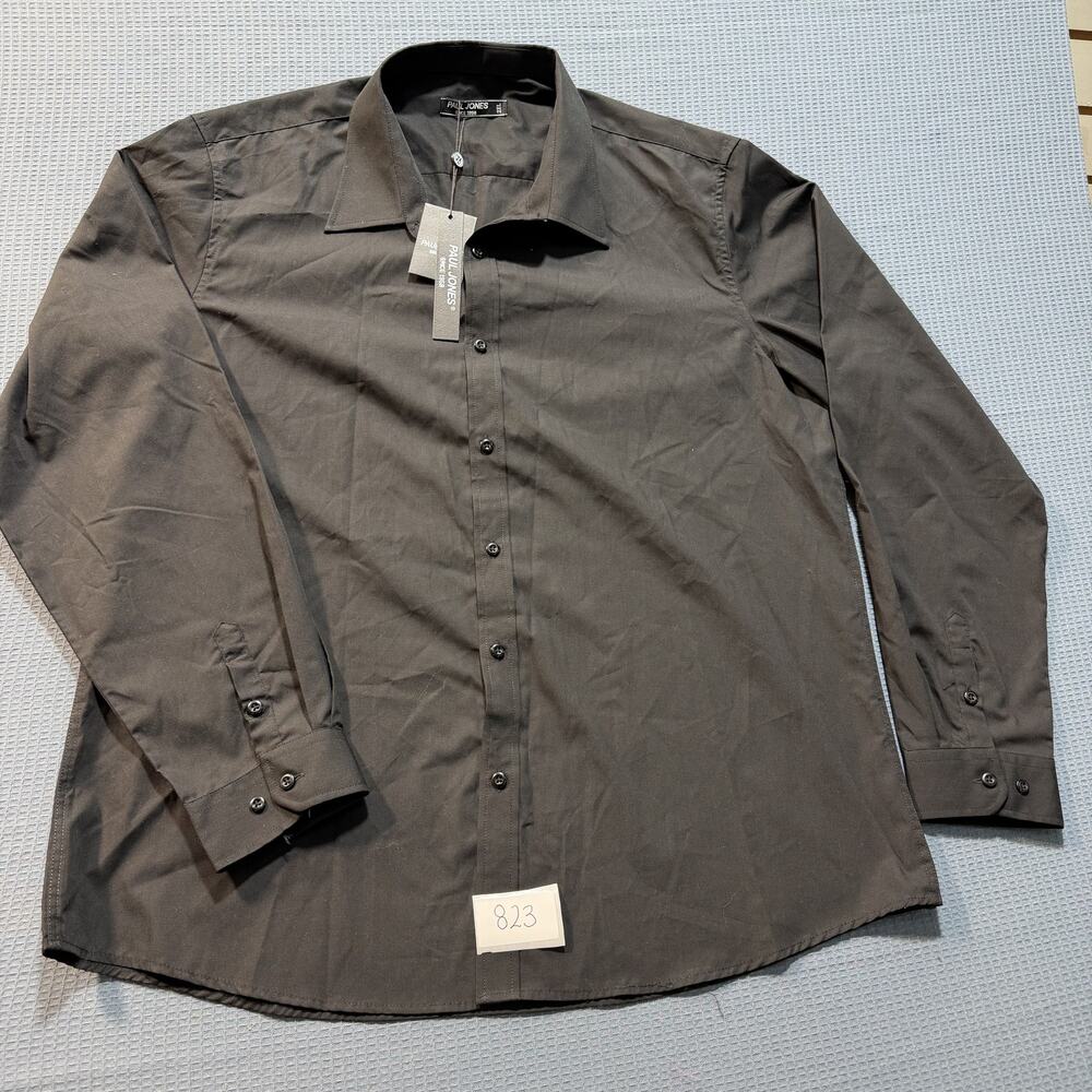 Paul Jones Button-Down Shirt Men Black Sz 2XL‎ Shirt Brand New